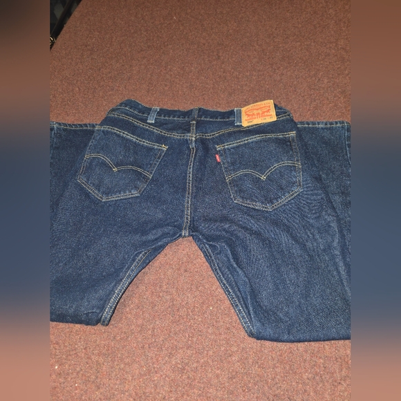 Levi's 505 Jeans Men's 36x30 But Measurung 36x29.5 Dark Blue Like New - Picture 5 of 6